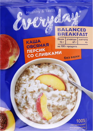 

Каша овсяная EVERYDAY Balanced Breakfast Персик со сливками