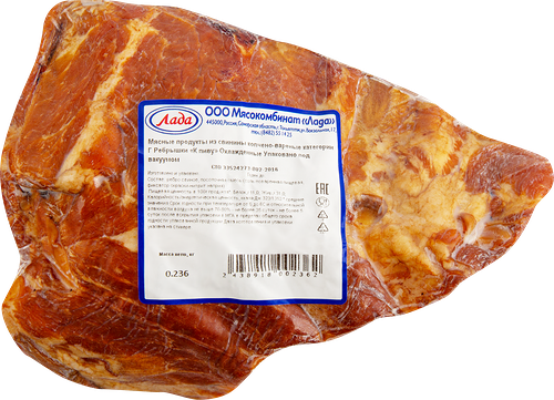 Ребрышки Лада свиные к пиву копчено-вареные вес до 400 г