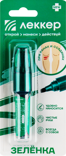 

Антисептик Леккер Зелёнка карандаш 1% 5 мл