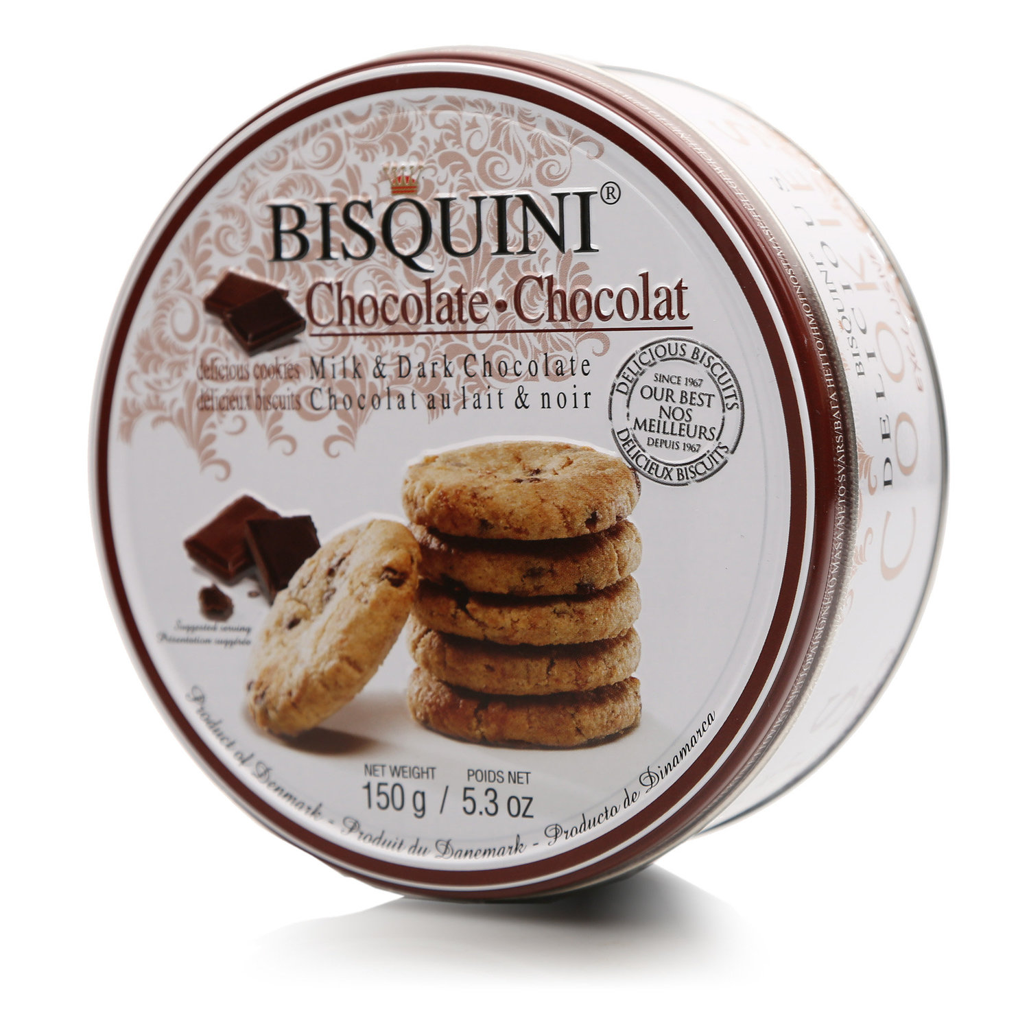 

Печенье Bisquini с кусочками молочного и темного шоколада 150 г