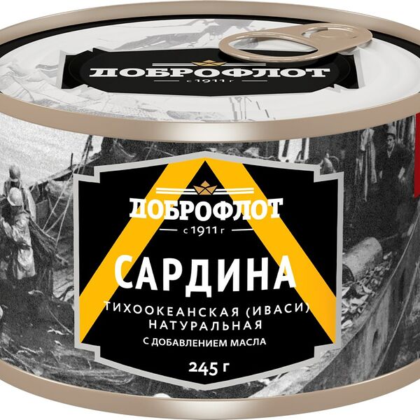 Сардина Доброфлот иваси тихоокеанская натуральная с добавлением масла