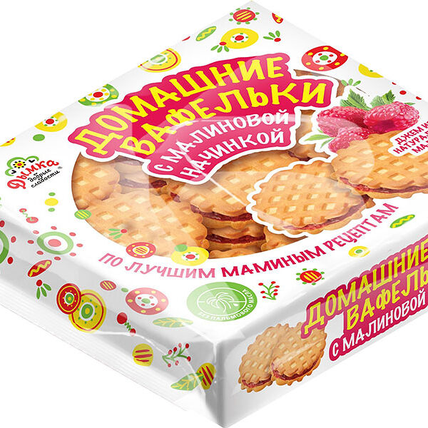 Печенье сдобное Дымка Домашнее вафельки с малиной 460 г