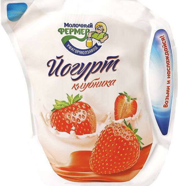 Йогурт Молочный Фермер с клубникой 2.5%