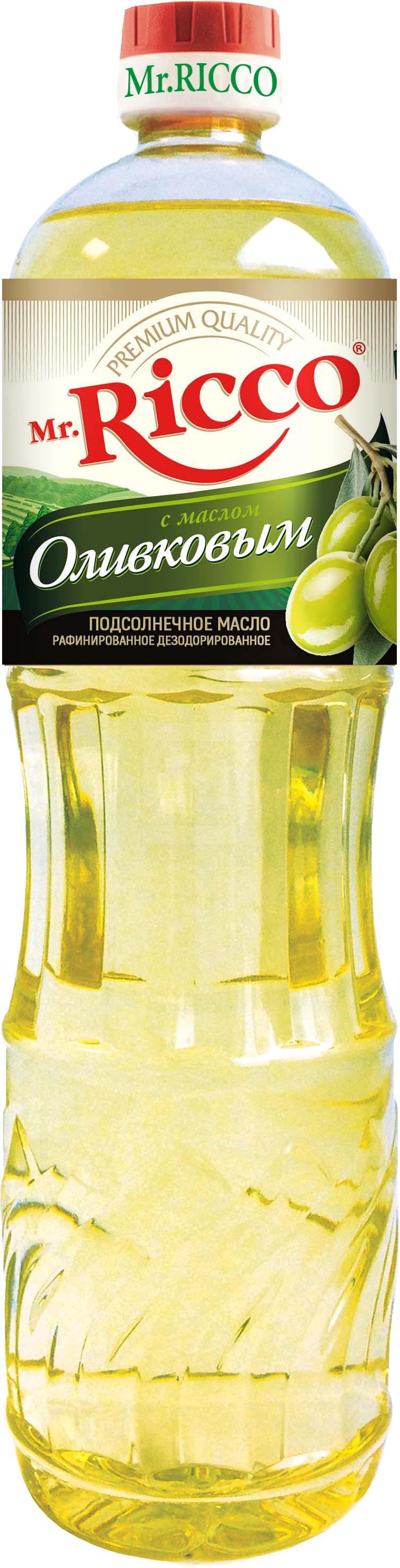 

Масло подсолнечное MR.Ricco рафинированное с добавлением оливкового 1л