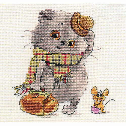 0-177 Набор для вышивания АЛИСА 'Басик и Милена. В гости к Вам' 13*13см