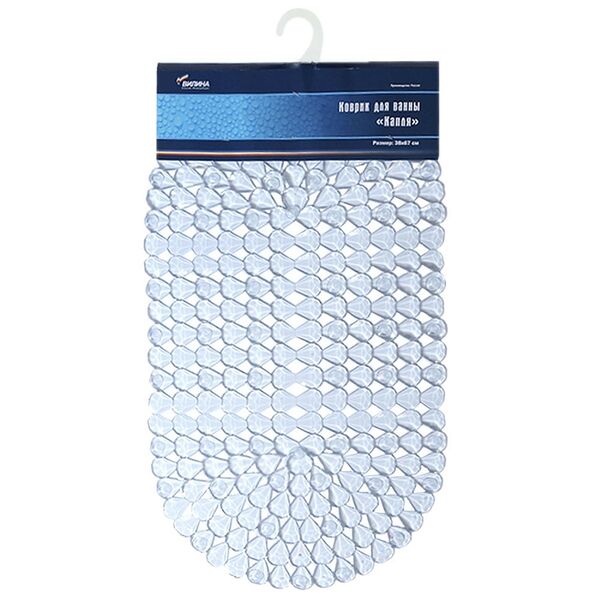 Коврик для ванны Капля, 38х67 см, прозрачный