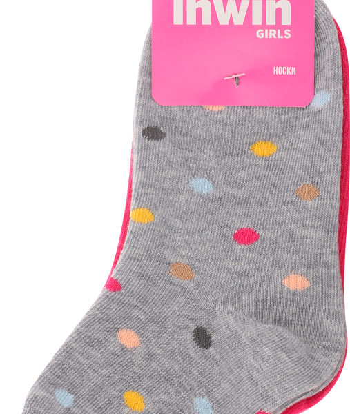 Носки детские INWIN р. 15 в горошек, розовые, Арт. мод.007, 2пары