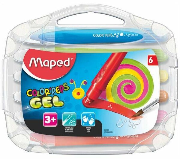 Мелки цветные Maped гелевые, 6 цветов