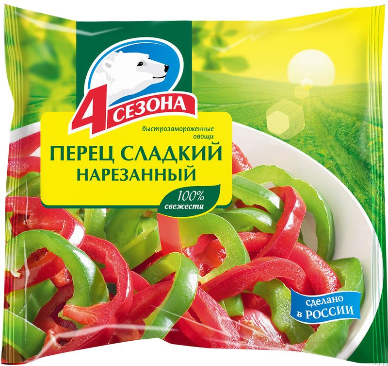 

Перец 4 Сезона сладкий нарезанный быстрозамороженный, 400 г