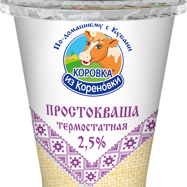 Простокваша термостатная Коровка из Кореновки 2,5 %, без змж, 300 г
