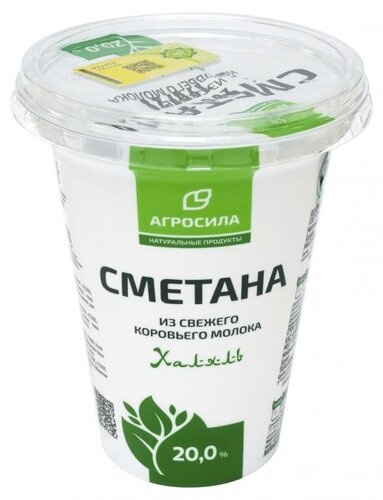 

Сметана Агросила Халяль 20% 315 г