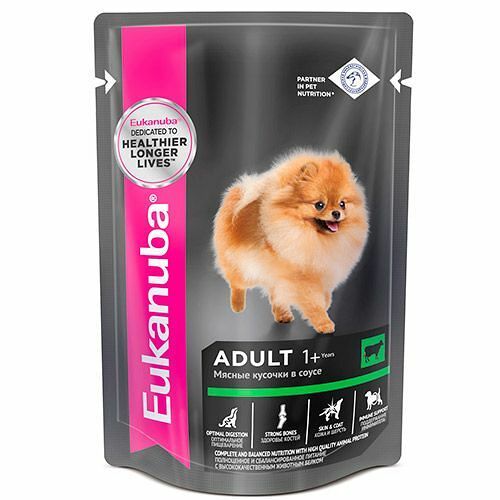 Корм консервированный для взрослых собак EUKANUBA Euk Dog с говядиной в соусе