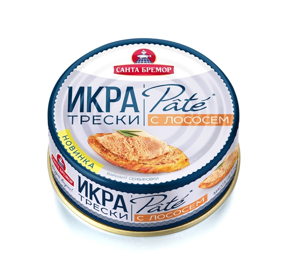 

Икра трески Pate деликатесная с лососем , «Санта Бремор», 90 г, Беларусь