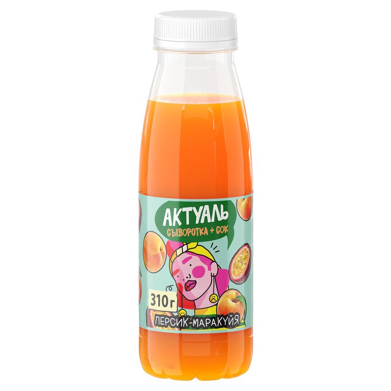 

Напиток сывороточный Актуаль персик-маракуйя, 310 г