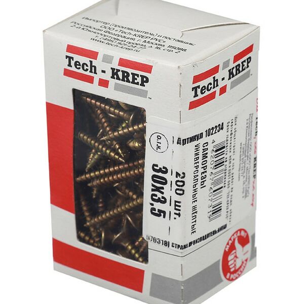 Саморез универсальный, потайная головка, TECH-KREP, 3,5х30мм, 200шт