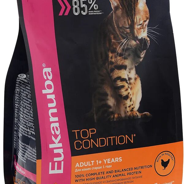 Корм Eukanuba Cat Adult сухой для взрослых кошек с домашней птицей