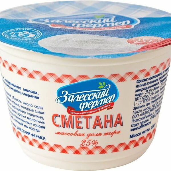 Сметана Залесский фермер 25% 200г