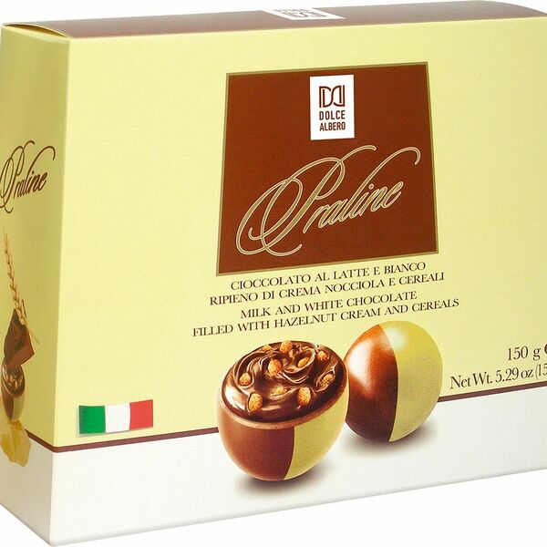 Конфеты Dolce Albero Praline из молочного и белого шоколада с мягкой ореховой начинкой