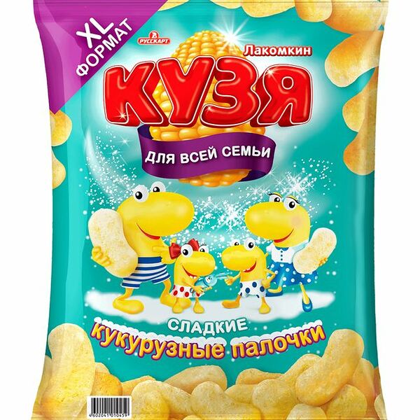 Кукурузные палочки Кузя лакомкин с сахарной пудрой, 190г