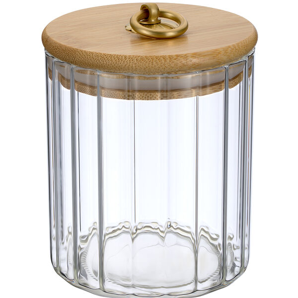 Банка Regent inox Linea Torre с бамбуковой крышкой, 9х9х11см, 550мл 