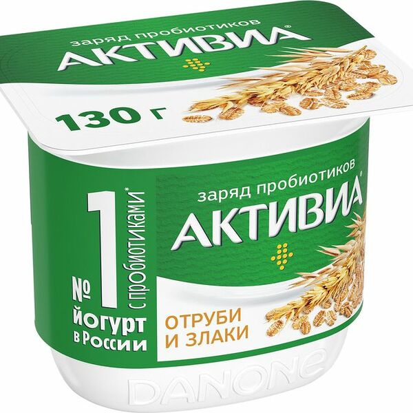 Йогурт Активиа отруби и злаки 2.9% 130г