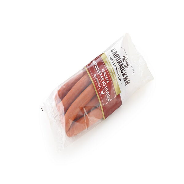 Изделие колбасное п/к из м/кур Колбаска Варшавская новая в/с охл мод атм потреб 340г Слонимский МК