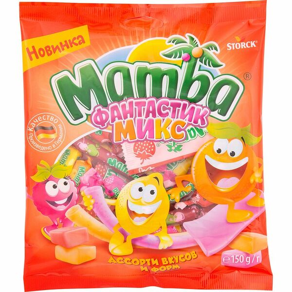 Конфеты Storck Mamba Фантастик Микс жевательные ассорти вкусов, 150г