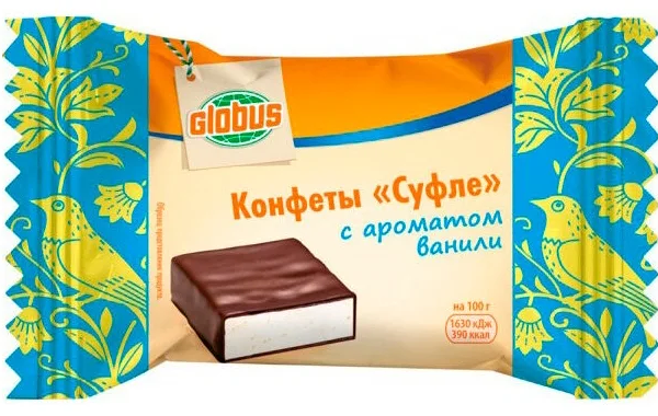 Конфеты Глобус Суфле ваниль