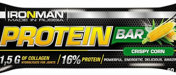 Батончик протеиновый IronMan Protein Bar со вкусом хрустящей кукурузы, 50г