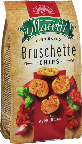 

Сухарики пшеничные Maretti Bruschette chips Salami Pepperoni