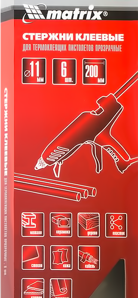Стержень клеевой Matrix прозрачный 11x200 мм 6 шт.