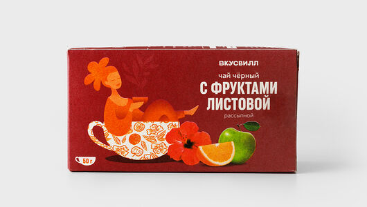 Чай черный листовой с фруктами