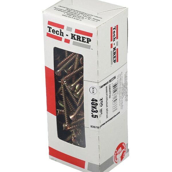 Саморез универсальный, потайная головка, TECH-KREP, 3,5х40мм, 200шт