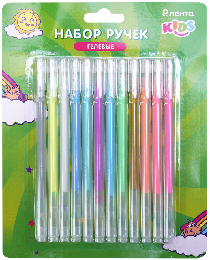 

Набор гелевых ручек ЛЕНТА KIDS 12 цветов, 12шт
