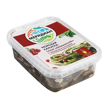 Морская капуста салат Провансаль Меридиан с овощами и клюквой с растительным маслом