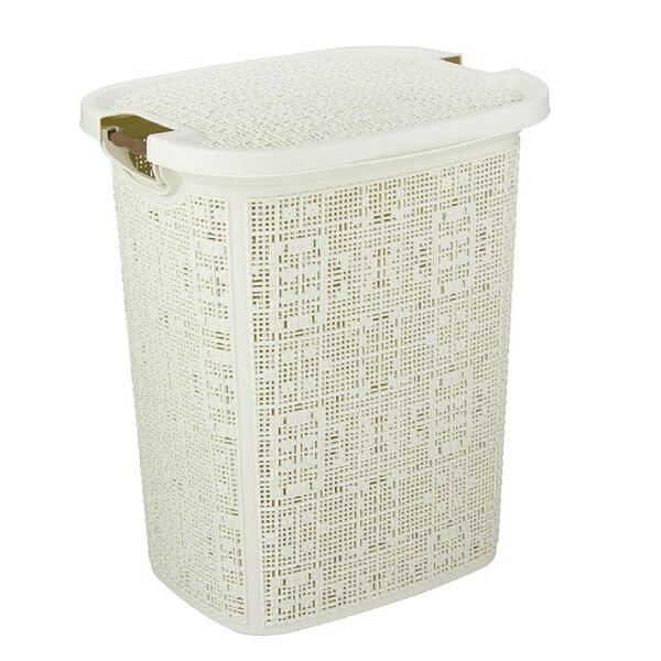 Корзина для белья Idea Бязь, пластик, белый, 30 л 36х29х44.5 см