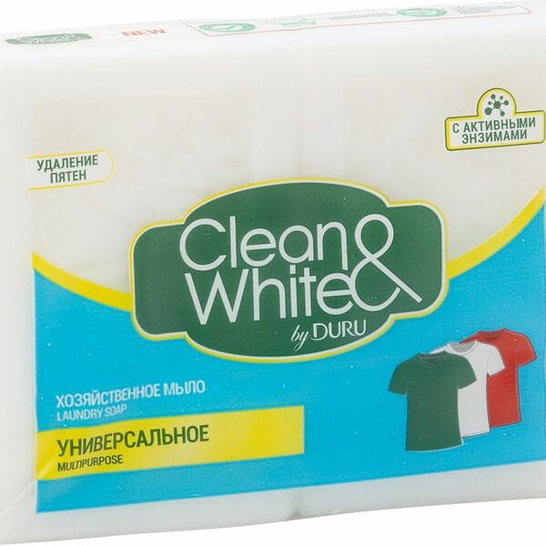 Мыло хозяйственное Duru Clean&White Универсальное, 120х2 шт
