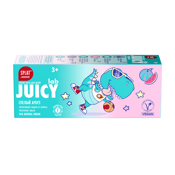 Паста зубная детская JUICY Lab со фтором со вкусом Арбуз 55мл