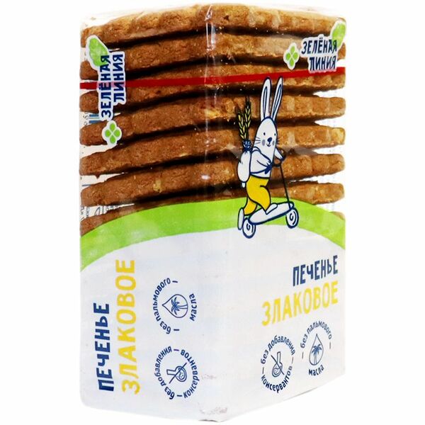 Печенье Зелёная Линия злаковое сахарное, 280 г
