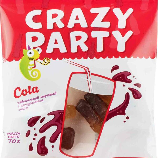 Мармелад жевательный Crazy Party Cola с натуральным соком
