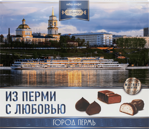 

Набор конфет КФ Пермская Из Перми с любовью 215 г, дизайн упаковки в ассортименте