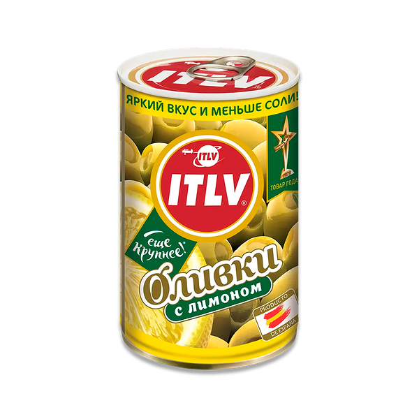 Оливки ITLV зеленые с лимоном 300 г