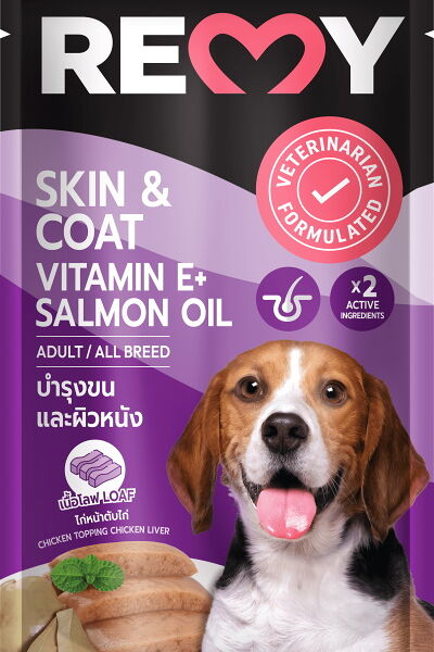 Корм для собак REMY пауч Куриная печень в желе - уход за кожей и шерстью 110г