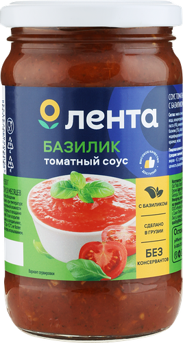 Соус томатный ЛЕНТА с базиликом, 350г