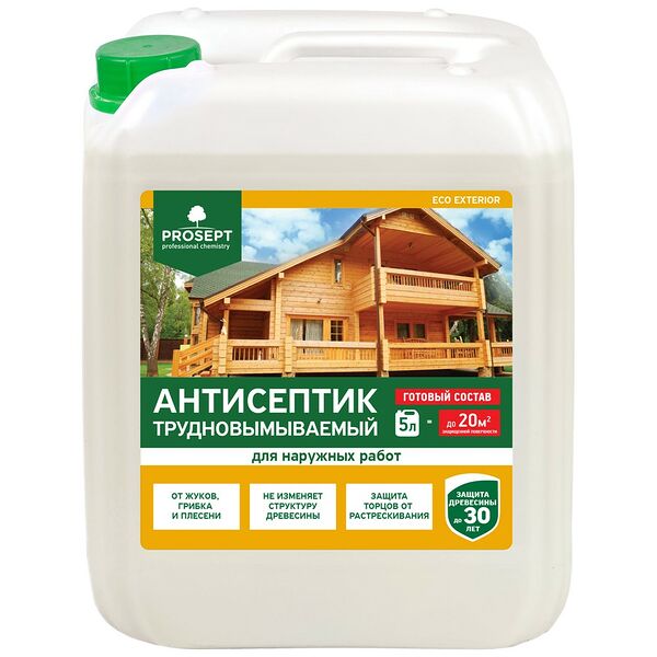 Антисептик для наружных работ PROSEPT Eco Exterior, 5л, готовый состав