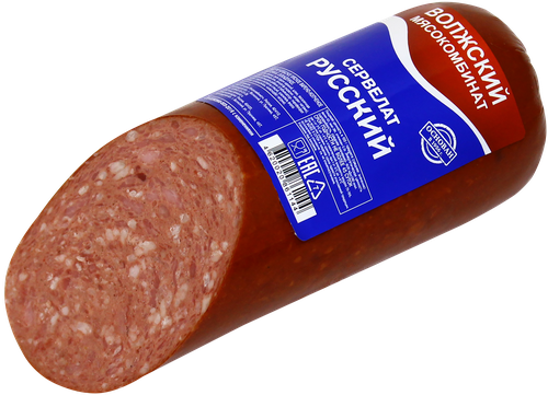 

Колбаса копчено-вареная МК ВОЛЖСКИЙ Сервелат Русский, 350г