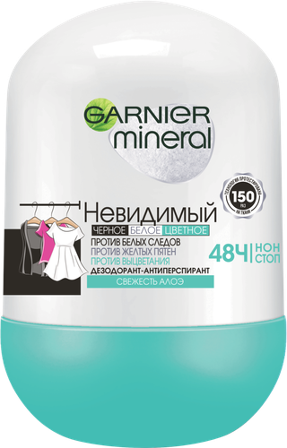 

Дезодорант-антиперспирант Garnier Mineral Свежесть Алоэ роликовый женский 50 мл