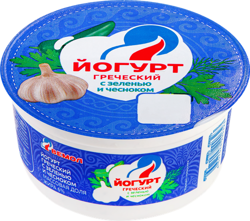 

Йогурт ВЕМОЛ Греческий с зеленью и чесноком 6%, без змж 180г