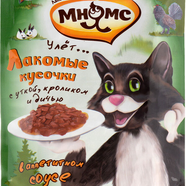 Корм для кошек Мнямс Лакомые кусочки утка-кролик-дичь