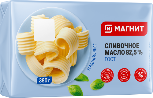 Масло сливочное Магнит Традиционное 82.5% 380г